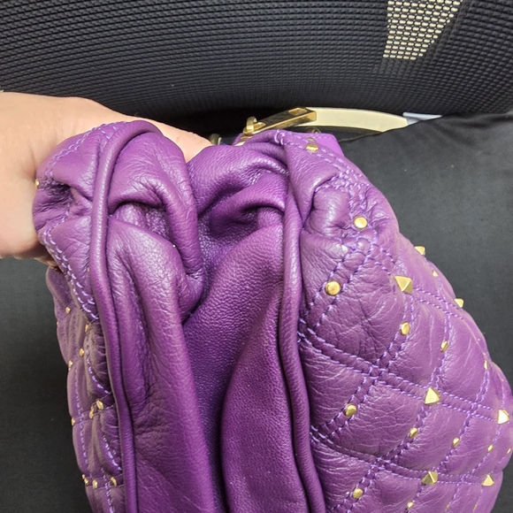 Marc Jacobs Stardust Cecilia Quilted Leather Studded Satchel - Picture 8 of 11